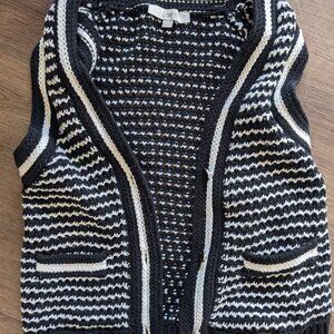 Striped V-Neck Pocket Sweater Vest